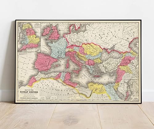 Mapa histórico - Mapa del Imperio Romano en el período de su mayor extensión alrededor del año 107 d.C., 1875 Atlas clásico - Arte de pared vintage