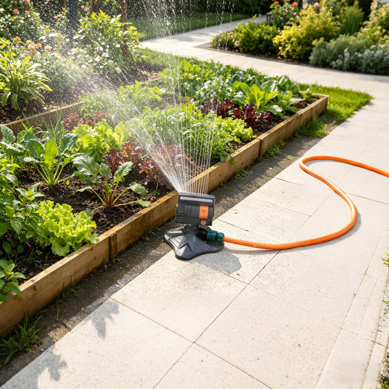 Irrigatore oscillante per prato, regolabile, 4 modalità, doppio filtro