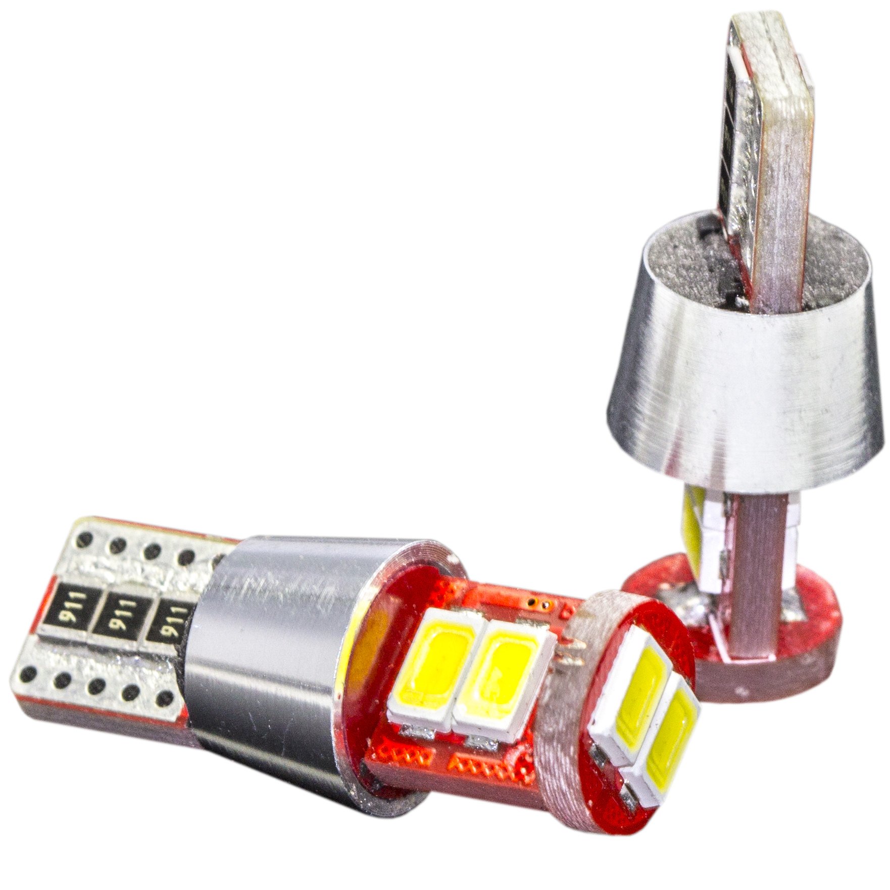 2pcs Super Bright Car Light Bulb T10 6-SMD LED With Aluminum Heat Sink White Light 194 168 2825 W5W 147, 152, 158, 159, 168, 184, 193, 194, 2825 L72