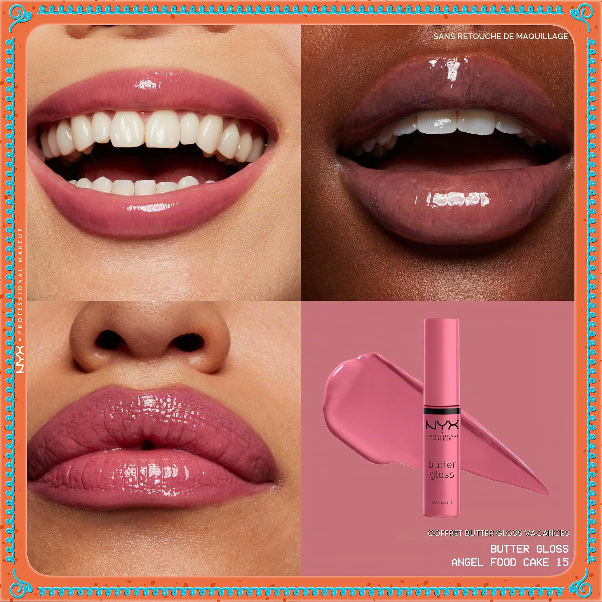 NYX Professional Makeup Coffret Butter Gloss 10 Teintes Fini Brillant | Formule non collante crémeuse, Nude à rosé audacieux, Application facile, Édition limitée fêtes