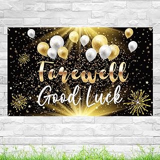 Farewell Good Luck Backdrops, Going Away Party Decorations, Goodbye/Farewell/Retirement/Job Change/Relocating/Graduation/Moving Party Decorations Supplies