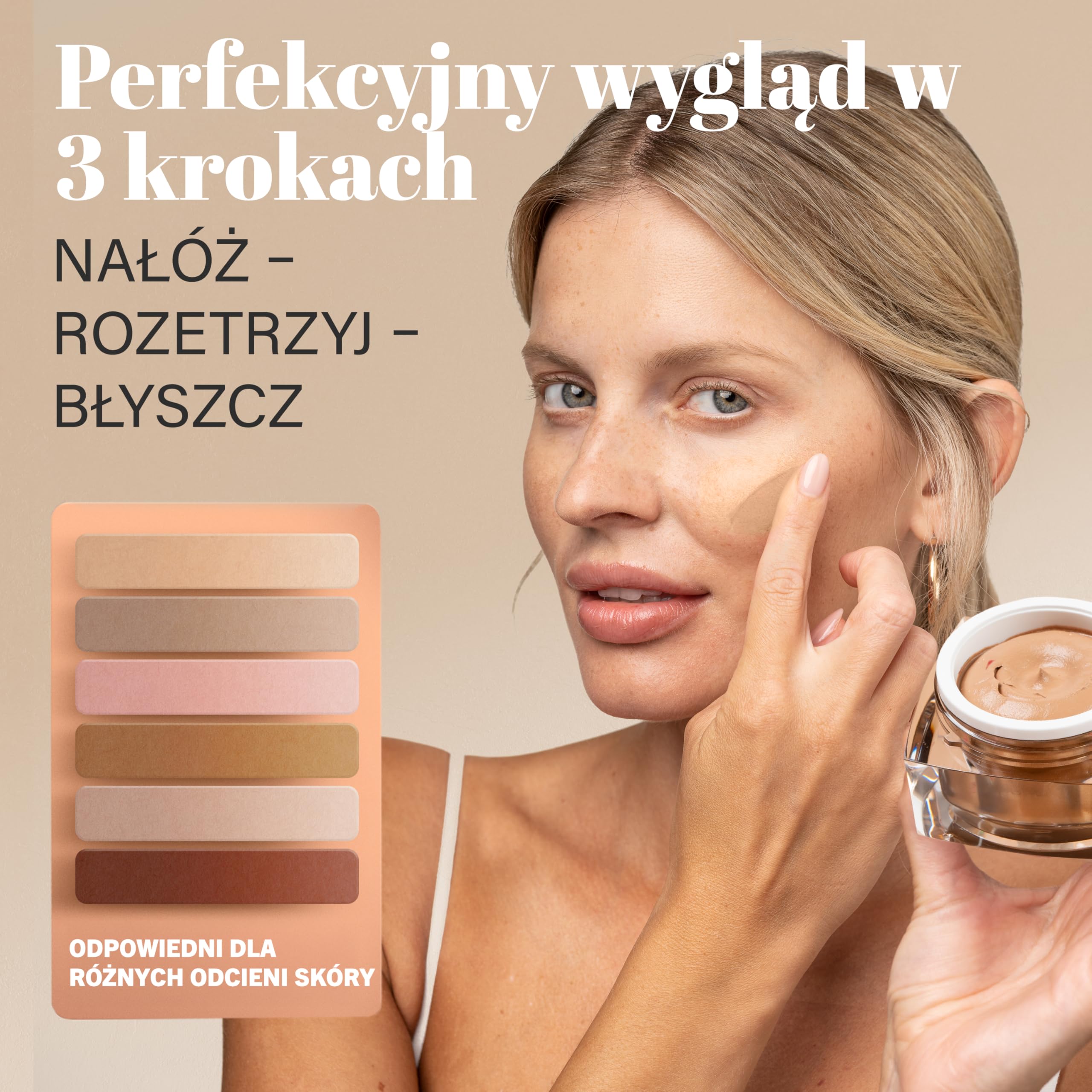 EGYPT-WONDER® Makijaż w musie (30 ml) – 4 w 1: podkład, korektor, makijaż i puder – Beauty Cream dla gładkiej twarzy – kosmetyki do nieskazitelnej cery w jednym kroku!