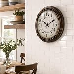 ZENFUN 12'' Round Classic Wall Clock, Battery Operated Quartz Clock Silent Non Ticking Wall Clock, Decorative for Kitchen, Home, Living Room, Farmhouse, Bedrooms, Easy to Read, Bronze