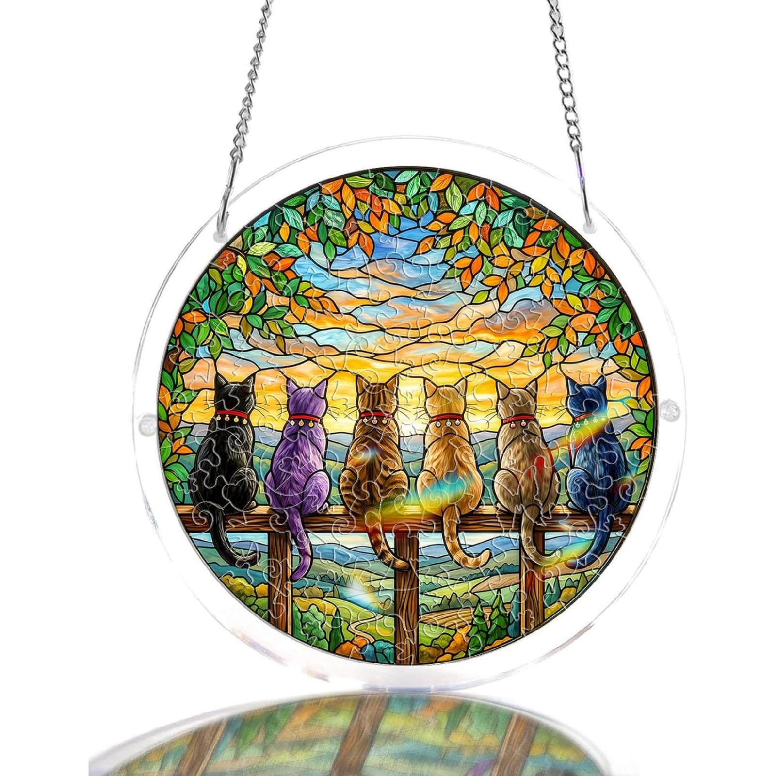 Acrylic Puzzles Suncatcher, Tree of Radiant Glass Puzzle (G)