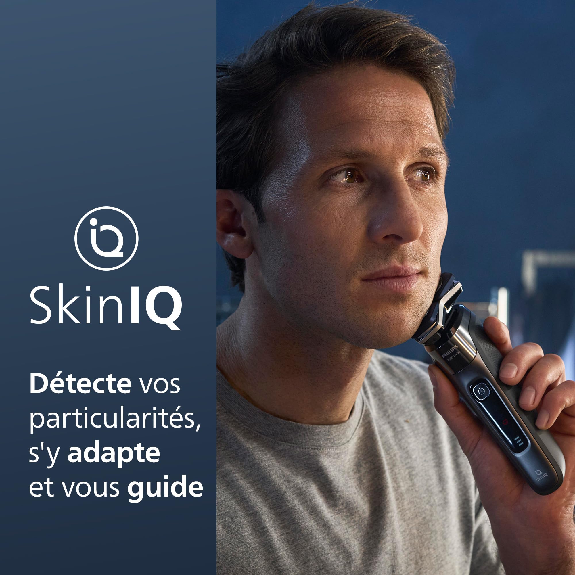 Philips Rasoir électrique Série 7000 pour homme Wet & Dry avec tondeuse rétractable, socle de charge, coffret de voyage et brossette de nettoyage (modèle S7887/35)