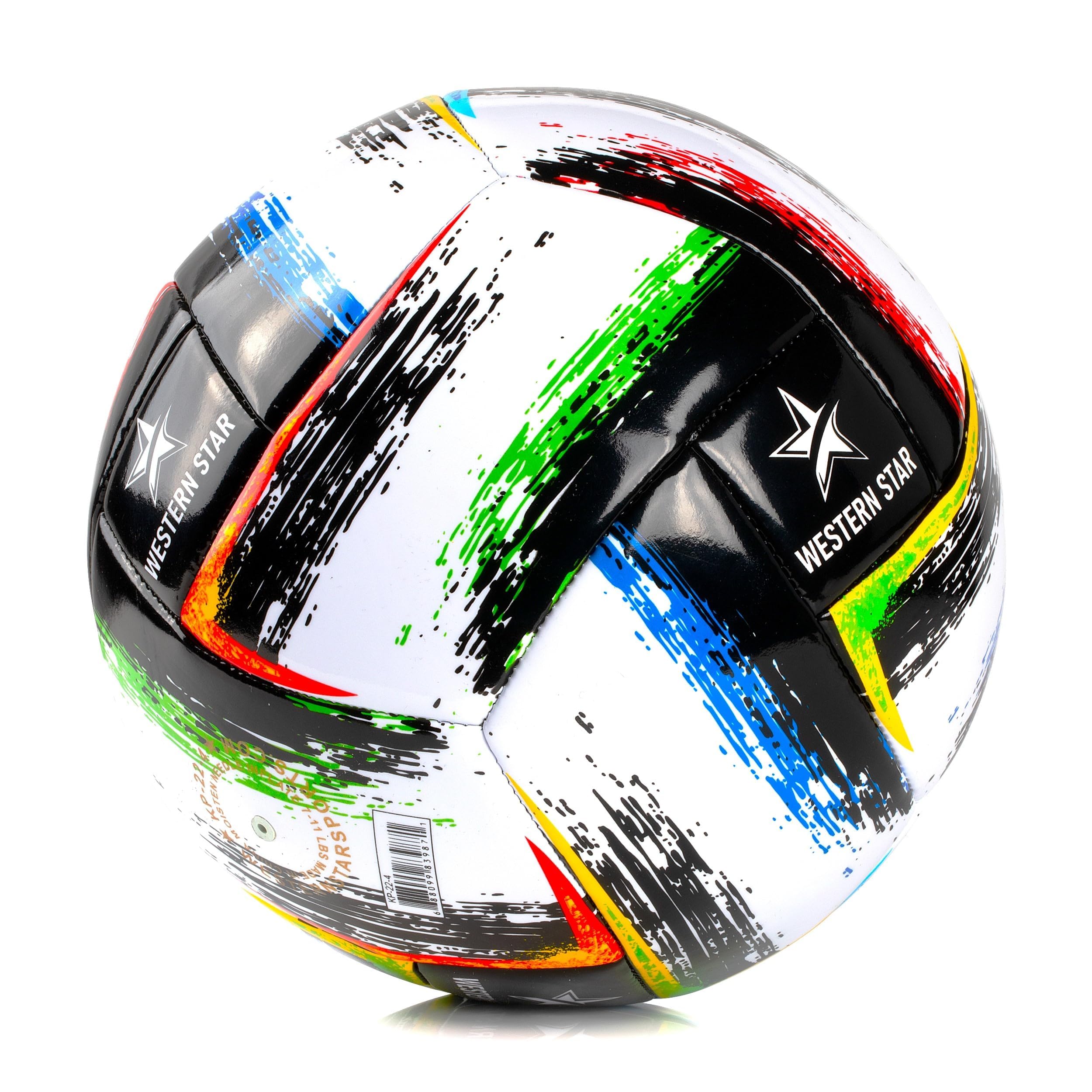 Western Star Soccer Ball Size 4 & Size 5?Official Match Weight and Size?Performance Match and Training Soccer Ball?Thermo Bonded Technology?Reinforced Seams, Increased Durability - Professional Series