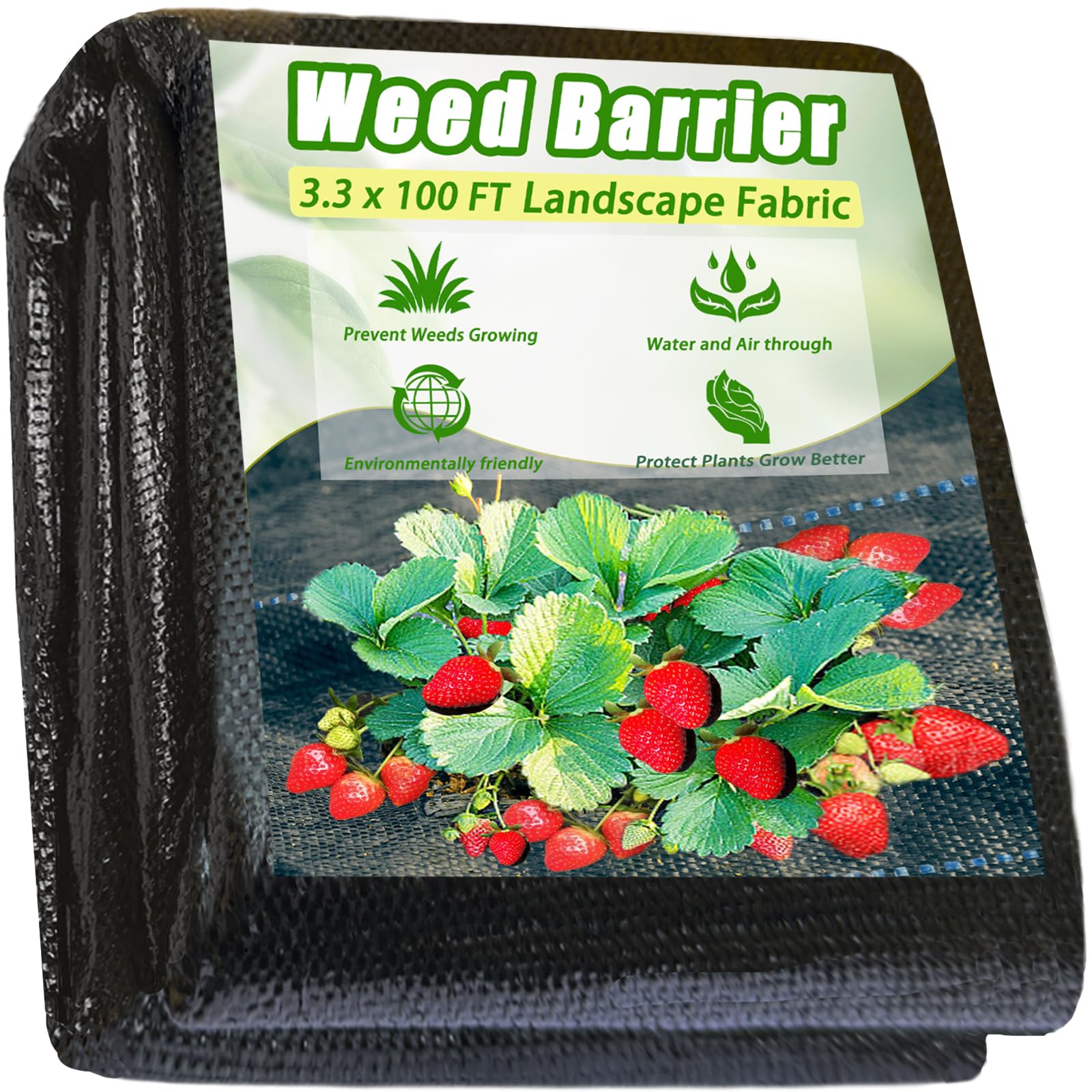Buy 3.3FT x 100FT Weed Barrier Landscape Fabric Heavy Duty 3.2oz, Weed