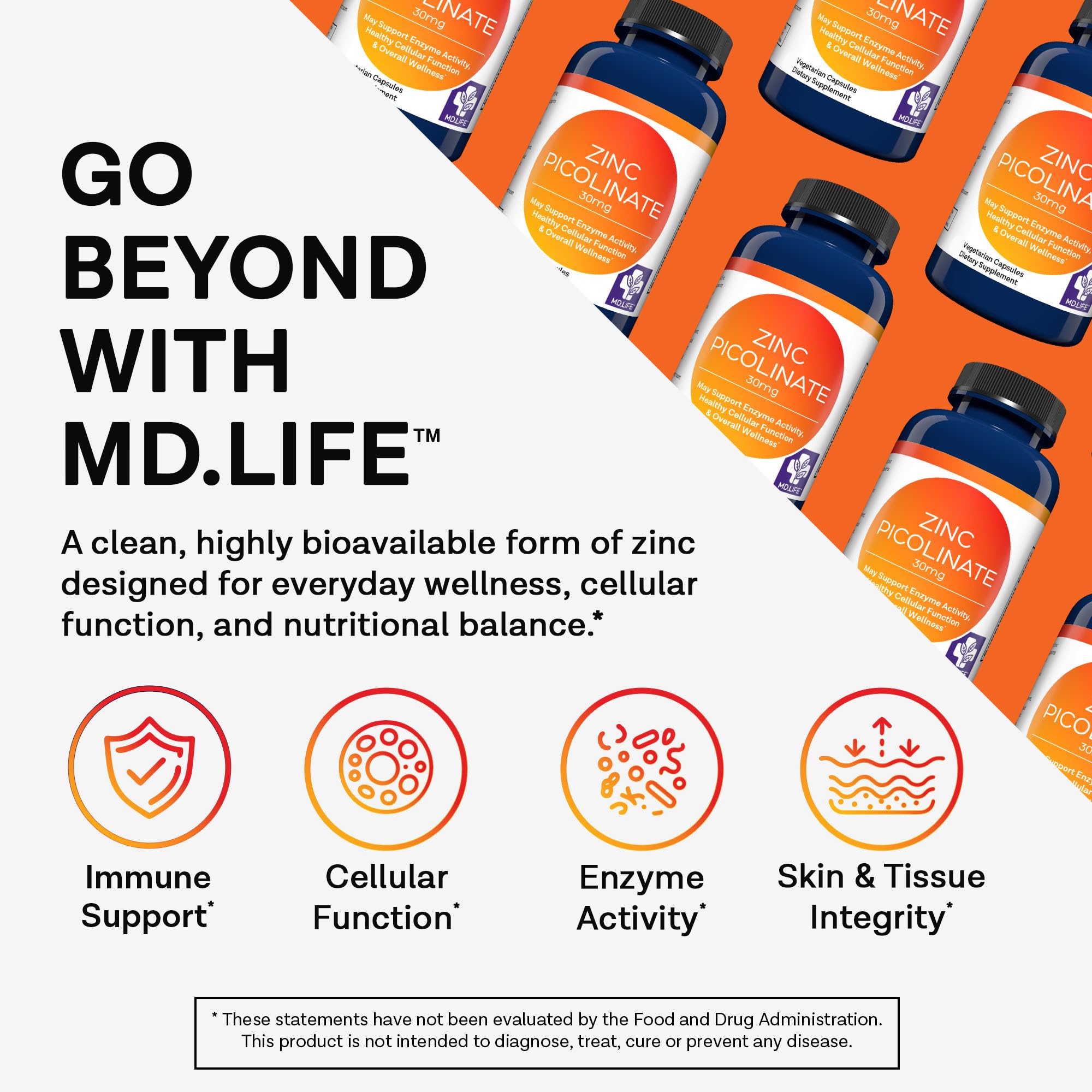 MD. Life Zinc Picolinate 30 mg, High Absorption Chelated, 90 Capsules — Amazon image 2