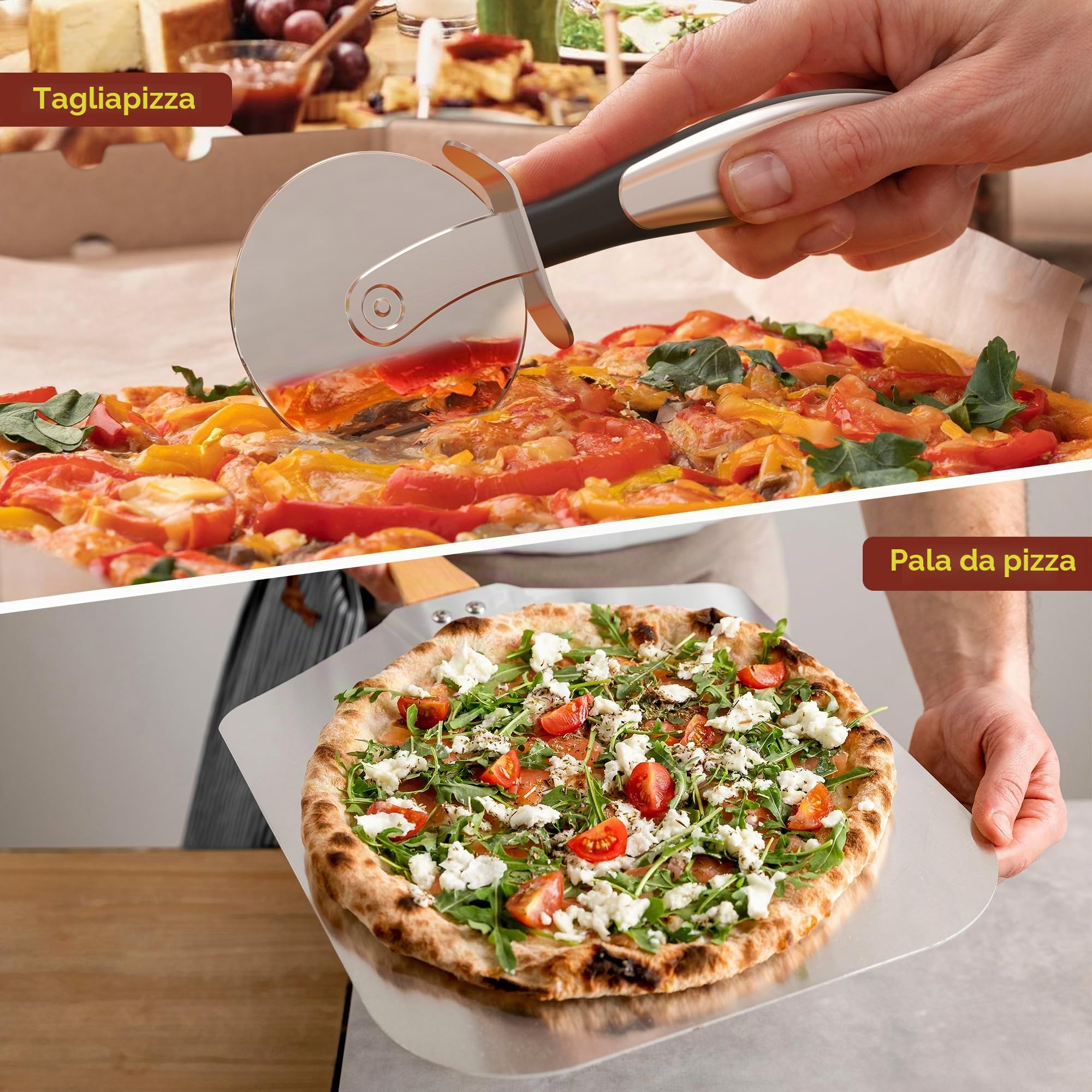 Forno per pizza elettrico - 6 programmi, 1700 W, temperatura massima 450 °C, ideale per pizze da 32 cm - 5 in 1: pizza, grill, mantenimento caldo, cottura e pasticceria