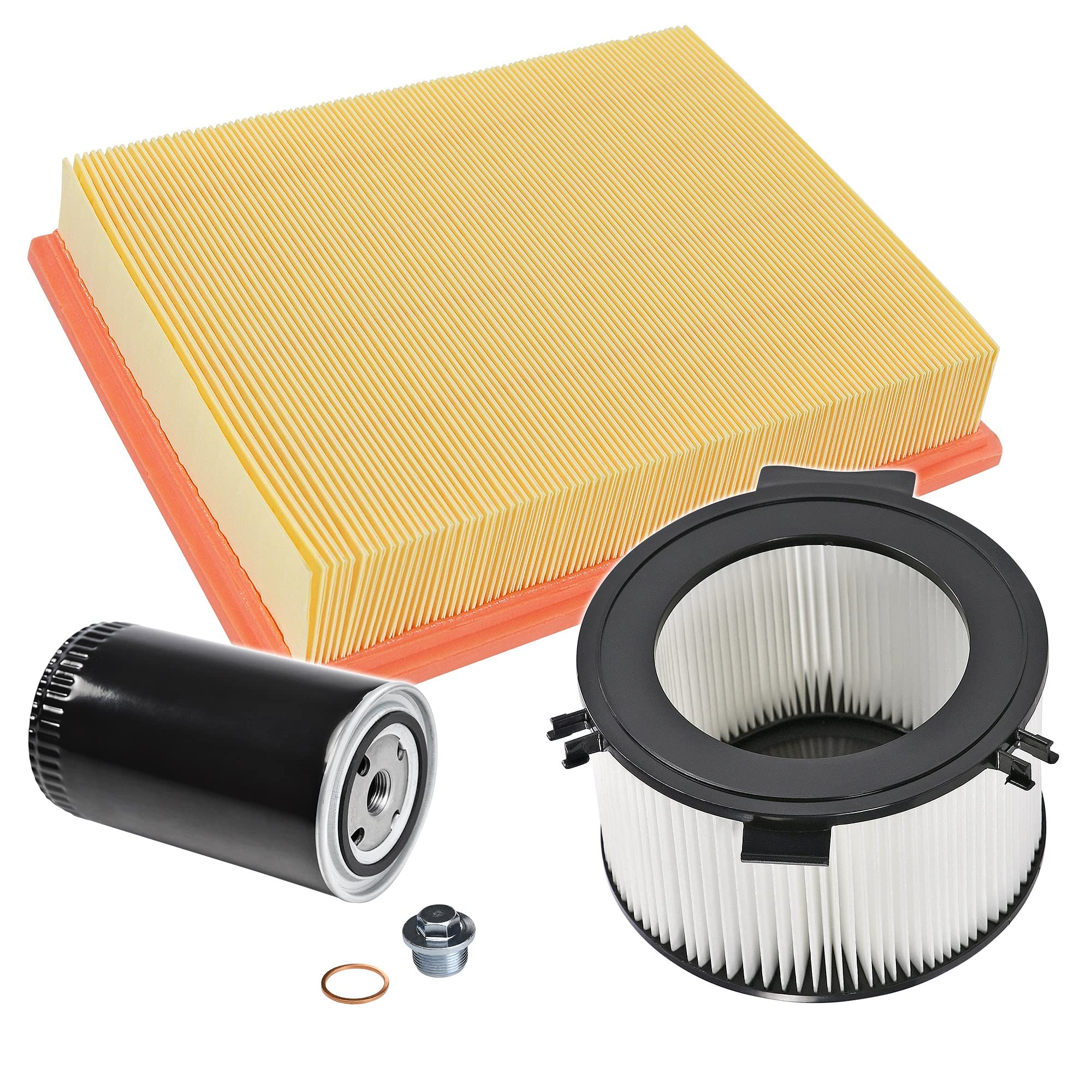 BESTPRICE Inspektionspaket Filterset mit 1x Luftfilter, 1x Innenraumfilter, 1x Ölfilter inkl. Schraube & Dichtring, Kompatibel mit VW TRANSPORTER T4