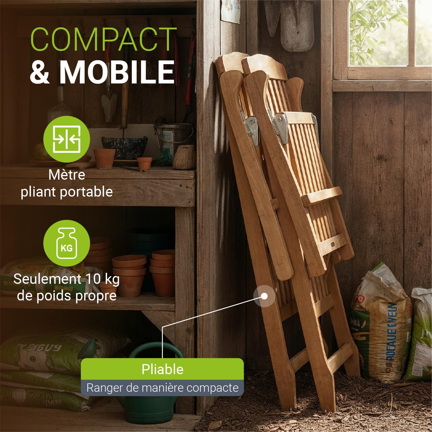Juskys® Chaise Longue Evia - Pliable pour Le Jardin et la terrasse, en Bois d'acacia huilé pour Un Aspect Naturel et Une Longue durée de Vie, 196 x 54 x 95 cm, Couleur Naturelle