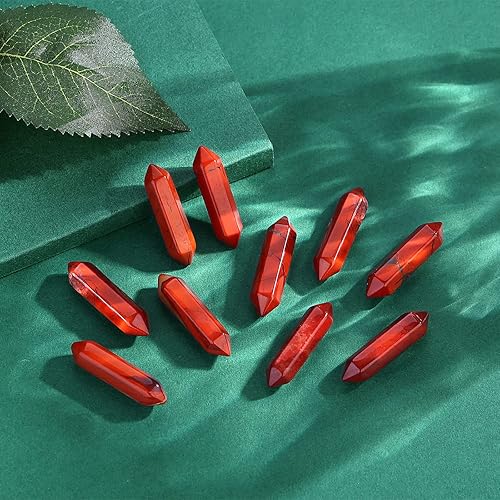 Miniatura 10 de QINJIEJIE Juego de 20 varitas de cristal de sodalita azul y blanco, puntos de cristal curativo, piedras preciosas hexagonales pulidas, piedras