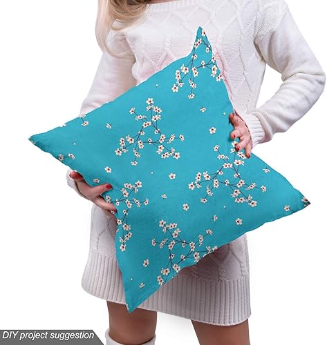 Miniatura 663 de Ambesonne The Yard - Tela de hibisco de flores tropicales en tonos de la vida real, tela decorativa para tapicería, cestas de almacenamiento