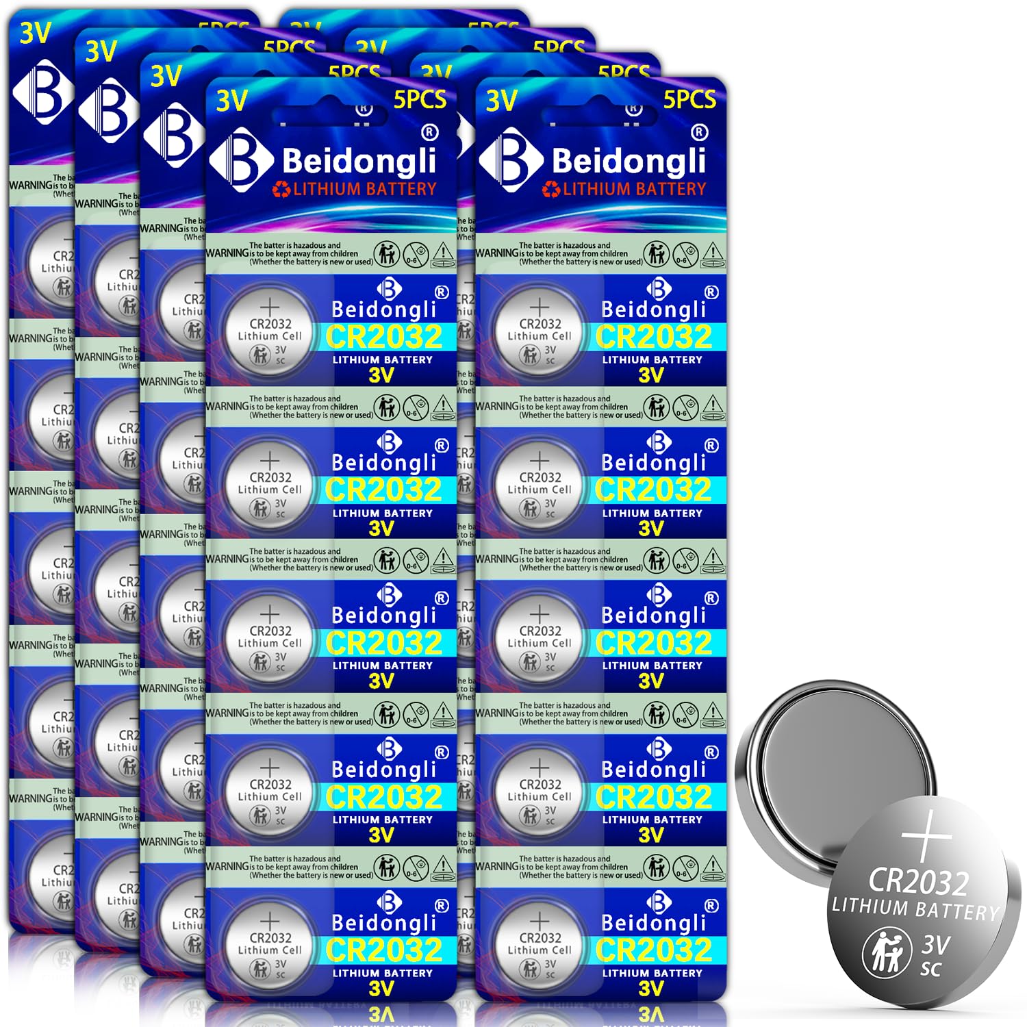CR2032 3V Lithium Button Cell CR 2032 Batteries Pack of 40 (CR2032-8-40)-image-45