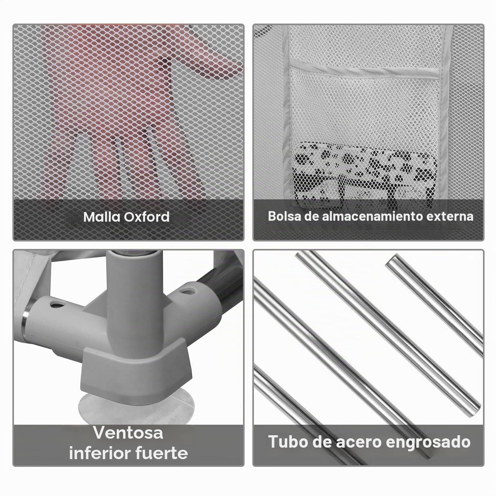 Parques de Juegos para Bebé con 30 Bolas y 2/4 Anillas de Seguridad, Parque Infantil Bebé Ultraligero y Portátil Centro de Actividades para Niños en Interiores y Exteriores (120x120cm, Gris)