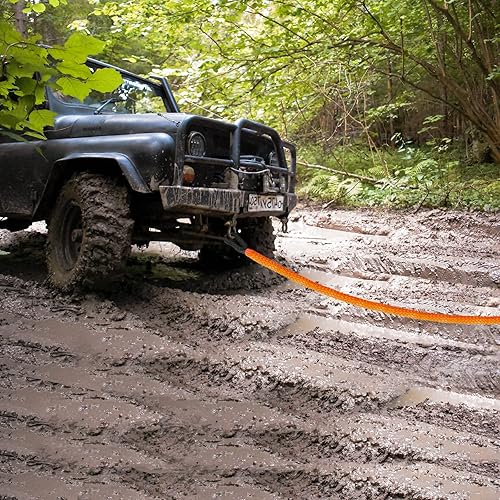 Miniatura 6 de Gooeap Cuerda de remolque de recuperación cinética de 1 pulgada x 30 pies con bolsa de transporte  2 grilletes suaves 12 pulgadas correa de remolque