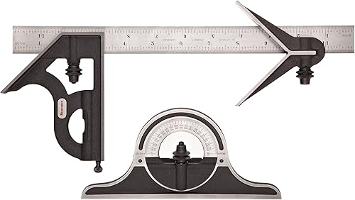 Starrett Combination Set with Square, Center and Non-Reversible Protractor Head 