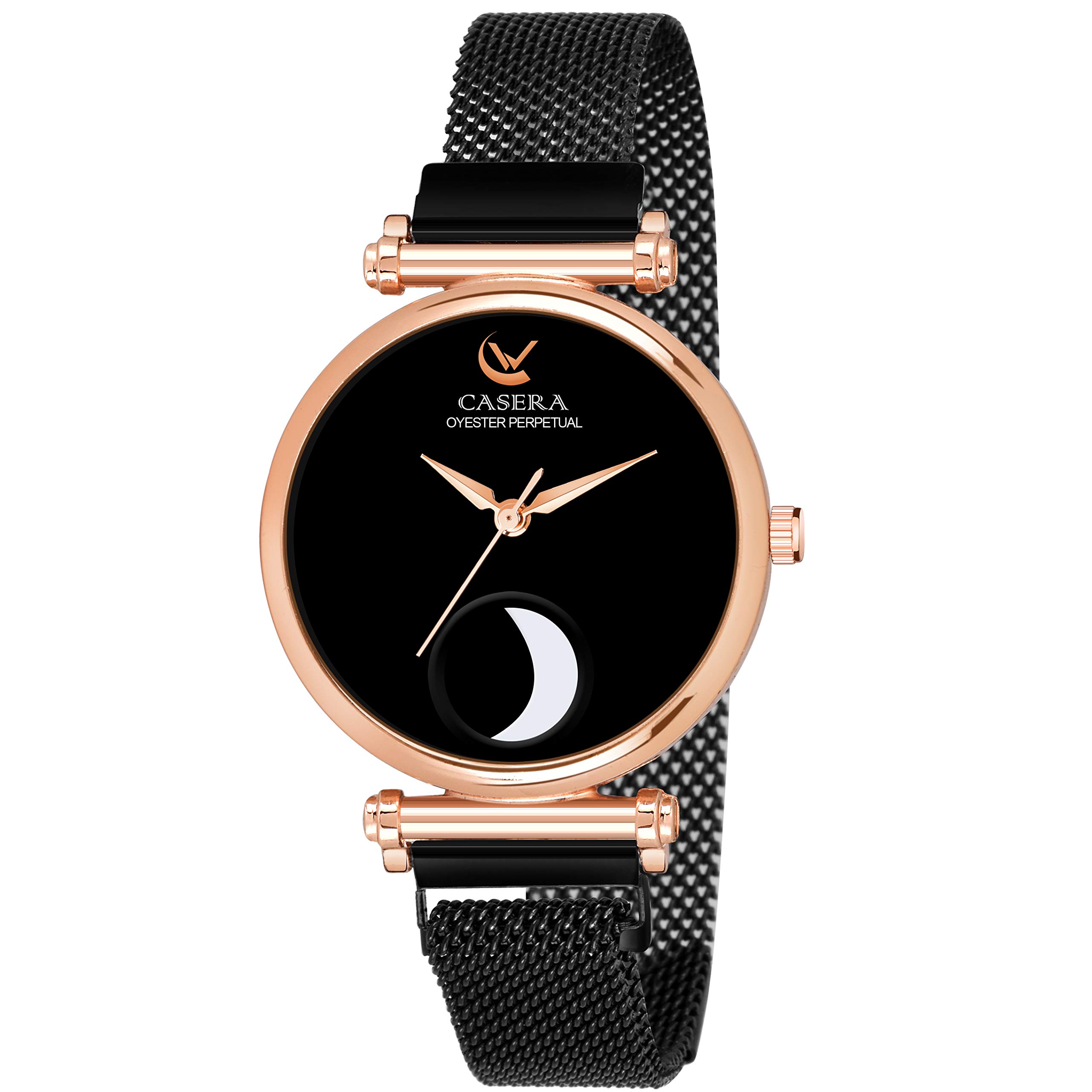 casera Magnetic Strap All Black Color Analog Watch for Girls and Women (B08YRVSCJZ) Amazon Price History, Amazon Price Tracker
