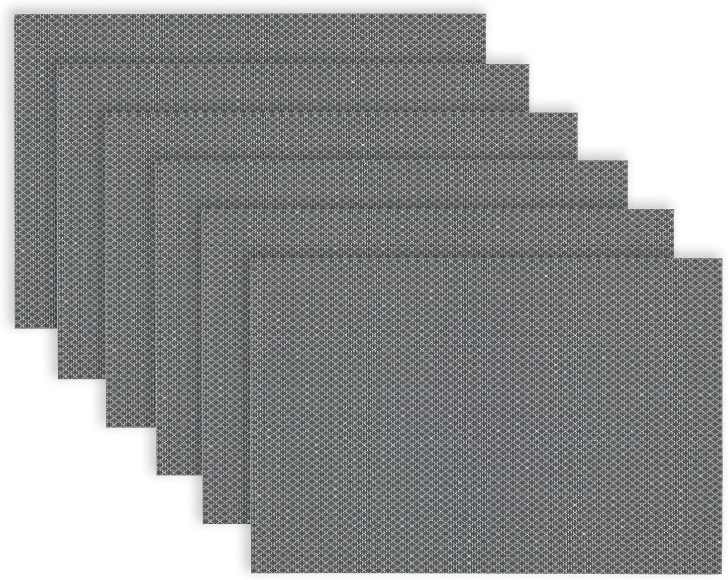 Dainty Home Washable Placemats Set of 6 – 12x18 Inch, Heat-Resistant, Non-Slip, Modern Table Mats for Dining, Kitchen, Family Meals – Easy to Clean, Durable Sparkles Silver