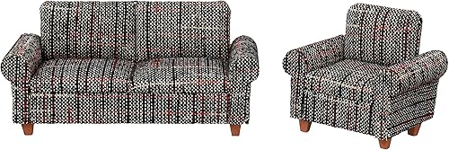 Miniatura 5 de Sofá de casa de muñecas gris, muebles de sala de estar en miniatura, sofá biplaza, accesorios para muñecas de 6 pulgadas, escala 112