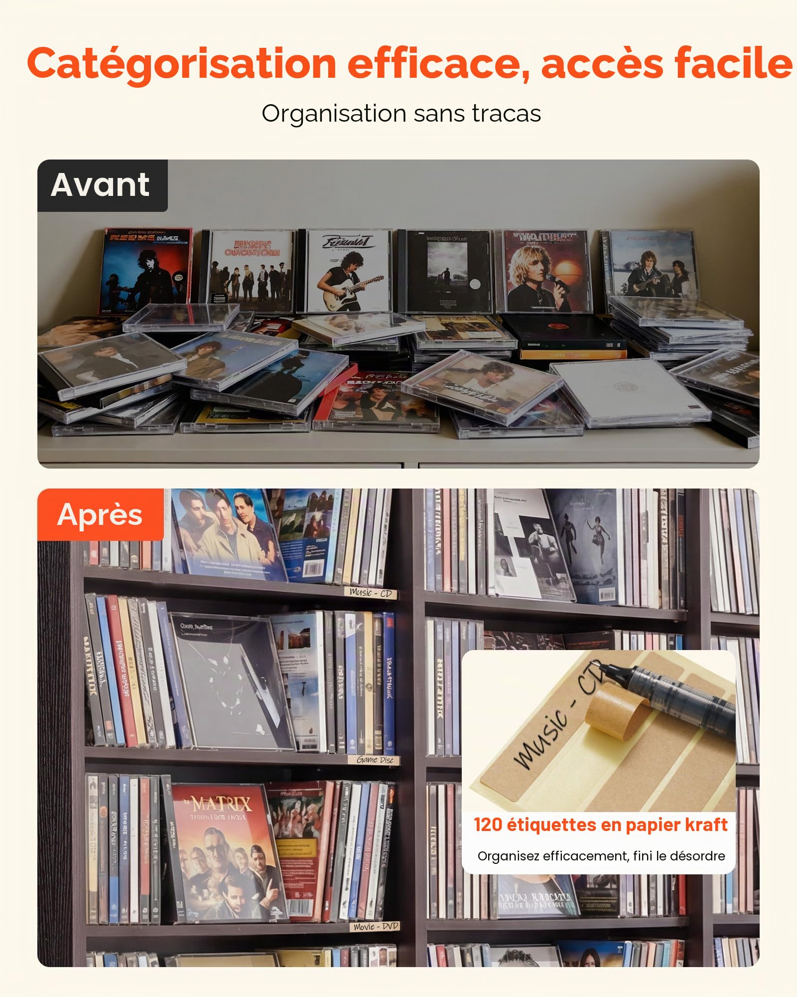 VEVOR Bibliothèque Étagère, Meuble de Rangement Multimédia à 8 Niveaux 70x30x140 cm, Armoire Bibliothèque pour CD, DVD, Livres, Jeux, Collections, Étagères Réglables pour Bureau Chambre Salon Marron