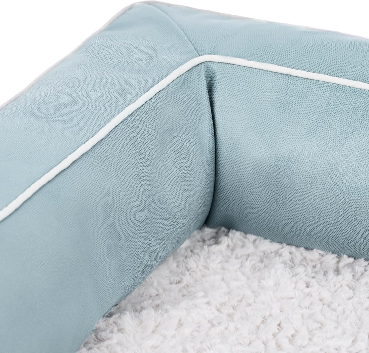 FurHaven Textured Plush & Coated Polyester Solid Core Modern Sofa Pet Bed, Riverway, Medium