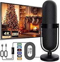 DPDDPD Indoor TV Antenna 1200+ Miles Long Range 4K 1080p Digital HDTV for Smart TVs w/ Amplifier & 18ft Coax Cable