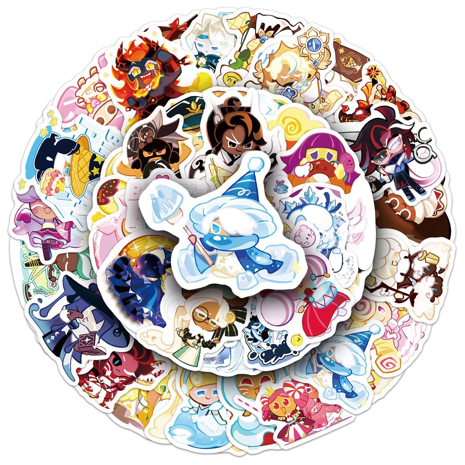 Feidiao Multicolor Cookie Run Sticker Graffiti Decal Cookie Figure Stickers For Tablet Cup Skateboard Bike Helmet Decoration 50Pcs