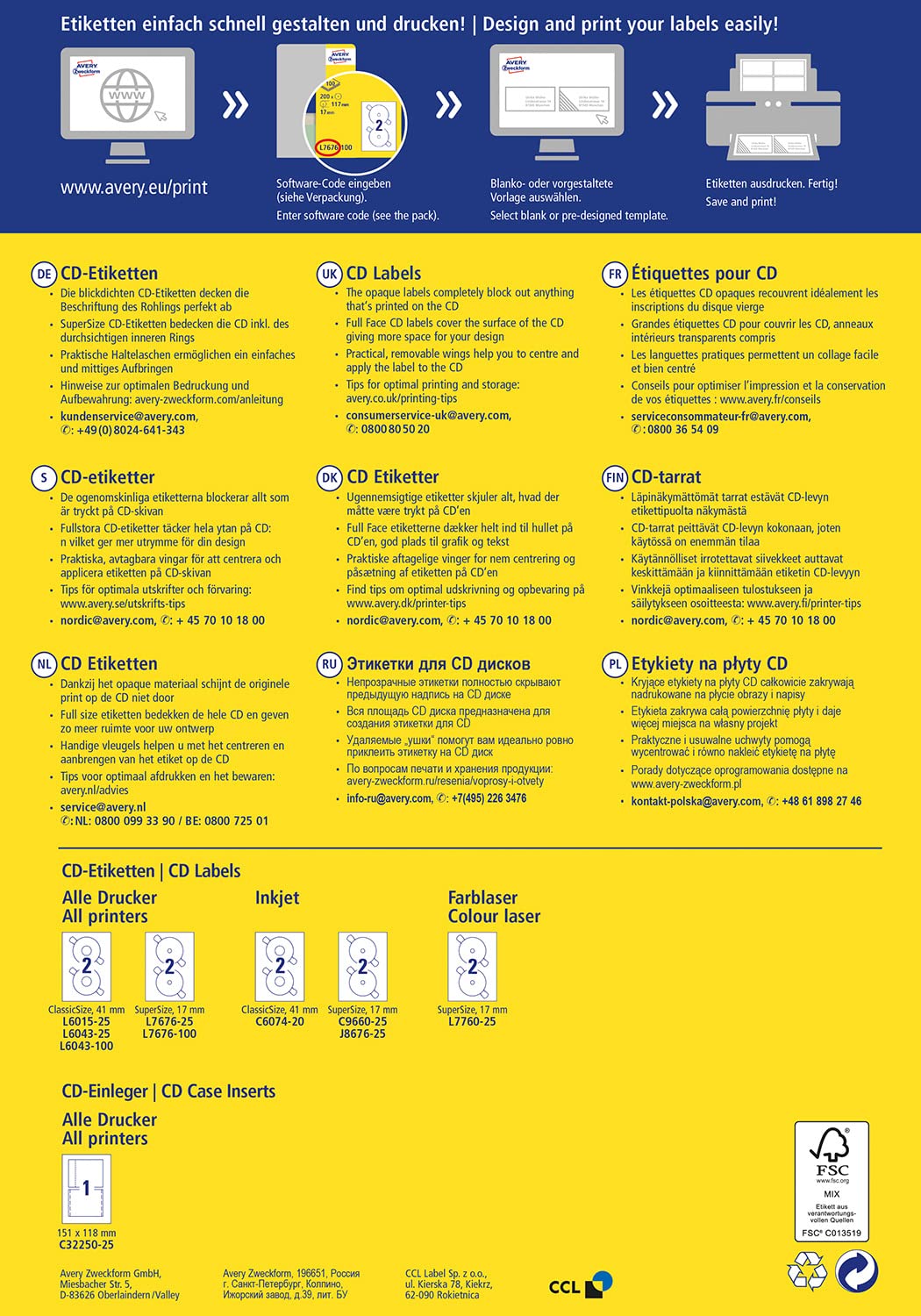 Etichette Per CD Zweckform Kingsize - 200 Pezzi, 117 Mm, Per Organizzare La Tua Collezione