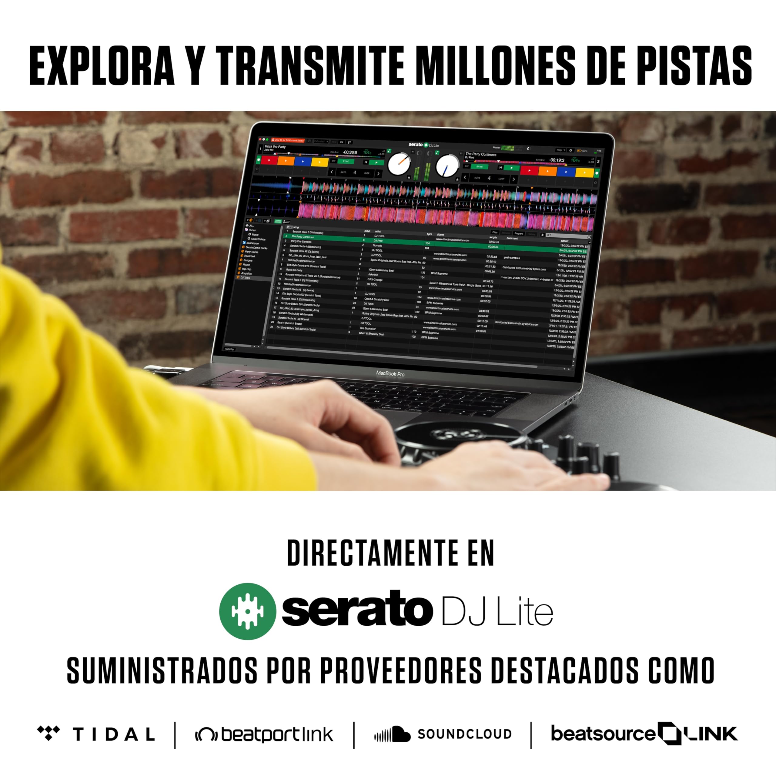 Numark Party Mix II + auriculares DJ HF175 - Set de DJ, Controlador DJ con mezclador DJ para Serato DJ Lite y luces integradas + Auriculares de DJ Profesionales