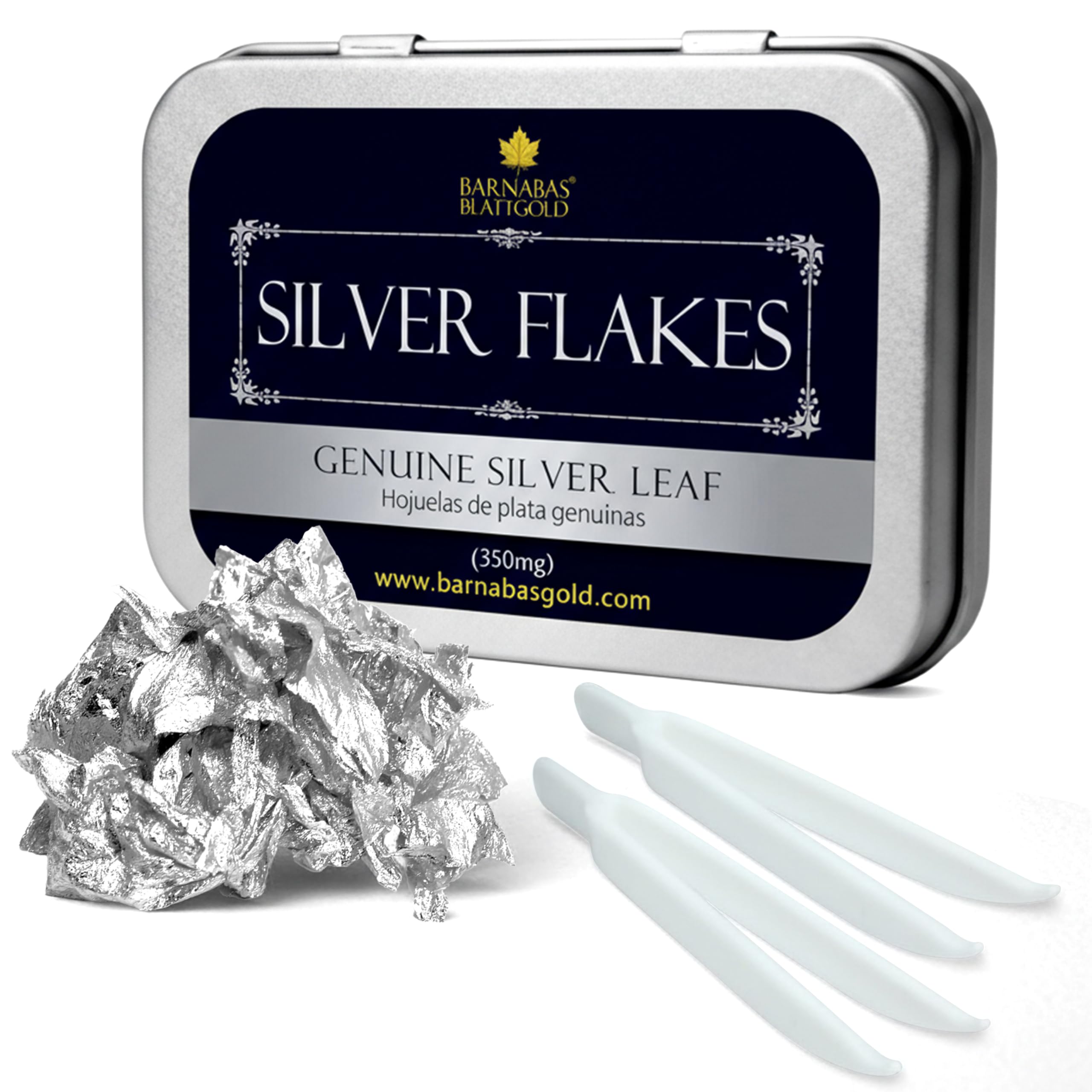 BARNABAS BLATTGOLD Genuine Silver Leaf (Flake) (350mg / jar)