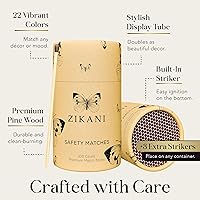 Vista 4 de ZIKANI 4-Pulgadas Cerillas Decorativas Elegantes + Pastilla de Encendido (100 Unidades) Cerillas de Madera de Punta Blanca y Seguras para Velas