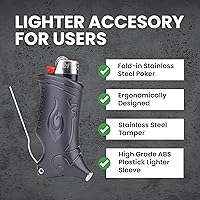 Vista 2 de Toker Poker - Funda para Mechero Bic Multiherramienta 2.0 - Negro, Herramienta Todo en Uno para Acampar y Otros