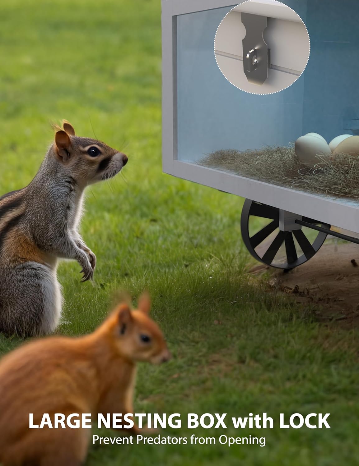 Indoor and Outdoor Rabbit Hutch, Rabbit Cage, Chicken Coop Small Animal Pen and Hutch with Anti-UV Waterproof Roof, No Leak Pull Out Tray, Run and Ramp, 106in, White