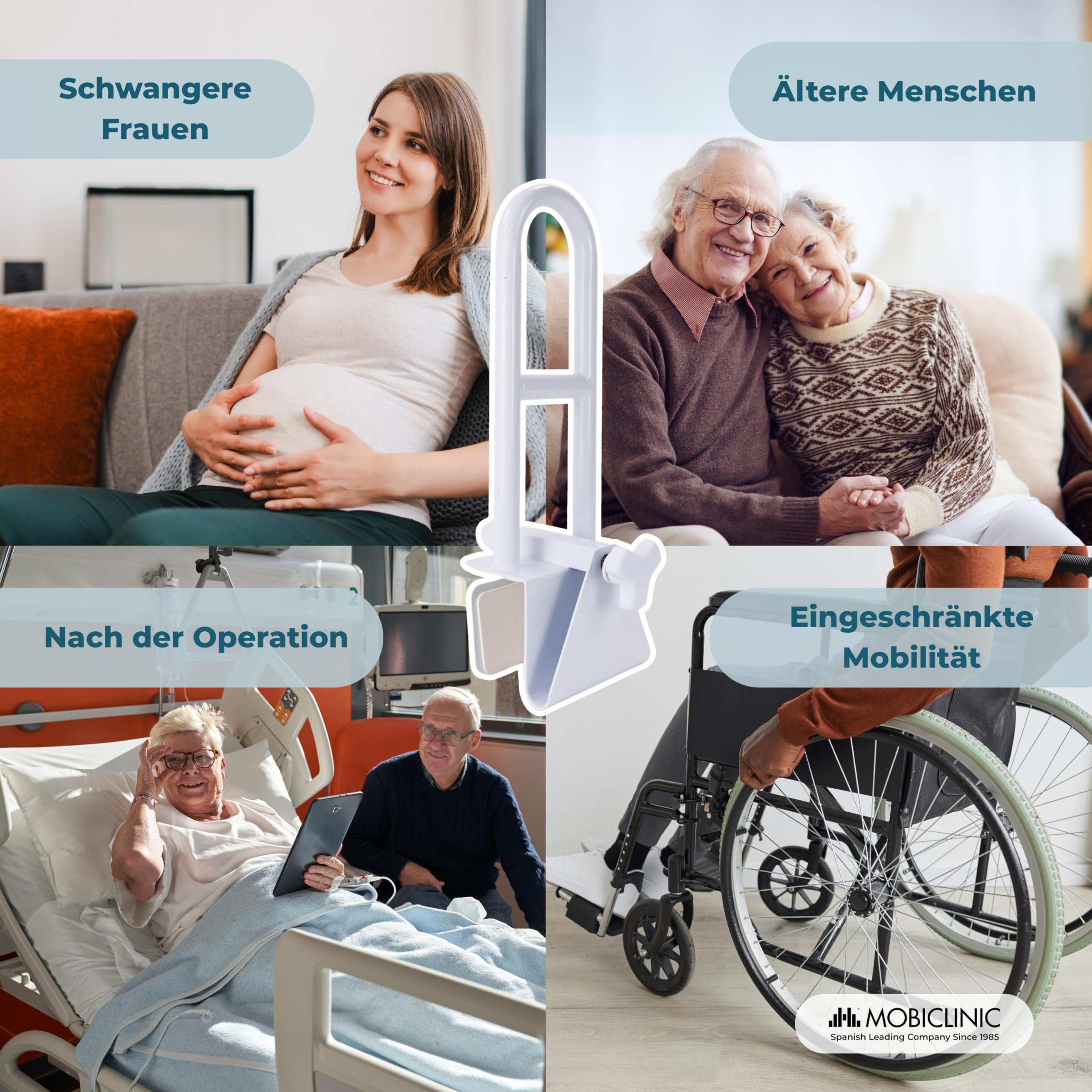 Mobiclinic, Einstiegshilfe Badewanne Senioren, Mit glatten Kanten (4,5 – 13,5 cm), ergonomischer Griff, max. 100 kg, klinische und häusliche Nutzung, sicher und funktional, Mobibary