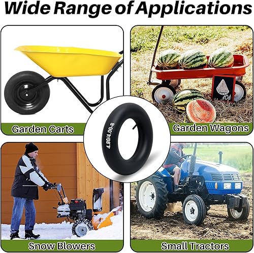Miniatura 6 de 4 piezas de tubo interior de neumático de 4.804.00-8 pulgadas, tubo interior de repuesto resistente para carretillas, camiones de mano, cortacésped,