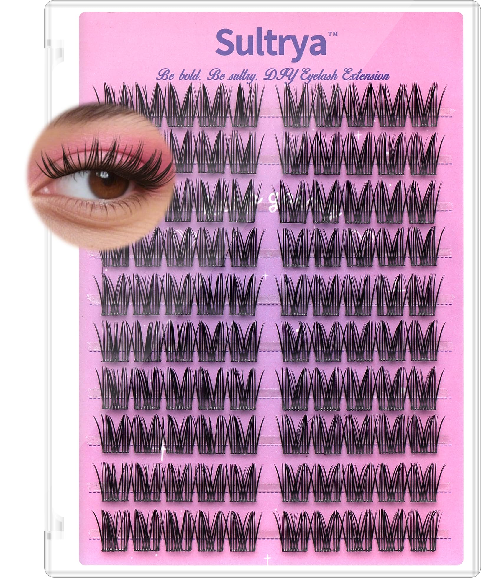Sultrya DIY Eyelash Extensions 100 pcs Cluster Lashes False Eyelashes Faux Mink Lash Clusters C Curl Natural Wispy Bold Look Cosplay Everyday Wear