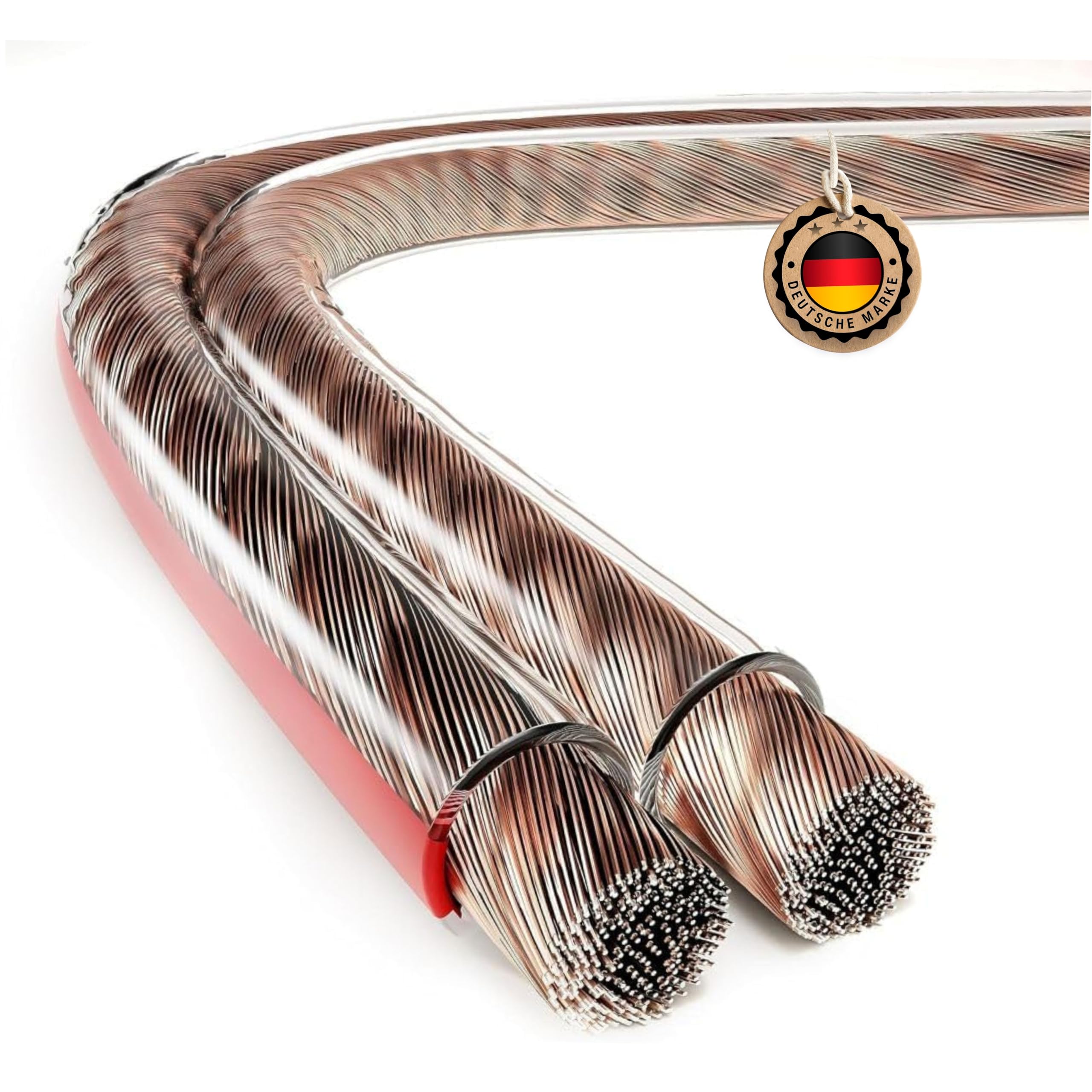 ETEC Lautsprecherkabel CCA 2x0,75mm² transparent 50m