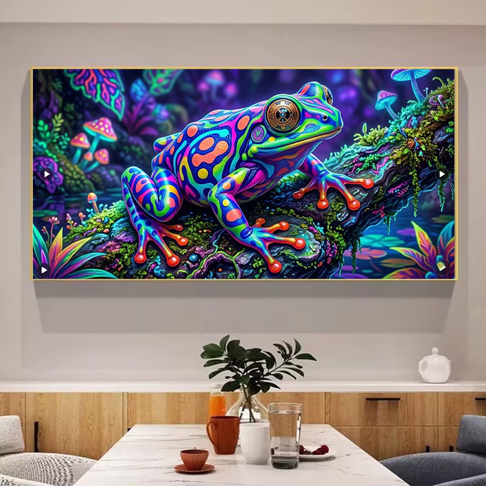 Diamond Painting Frosch Diamant Painting Bilder, 5D Tier Eckige Steine Full Drill DIY Set Erwachsene Diamanten Kinder Bastelset, Kreatives für Erwachsene für Home Decor Wand Deko, 60x120cm, Cod-726