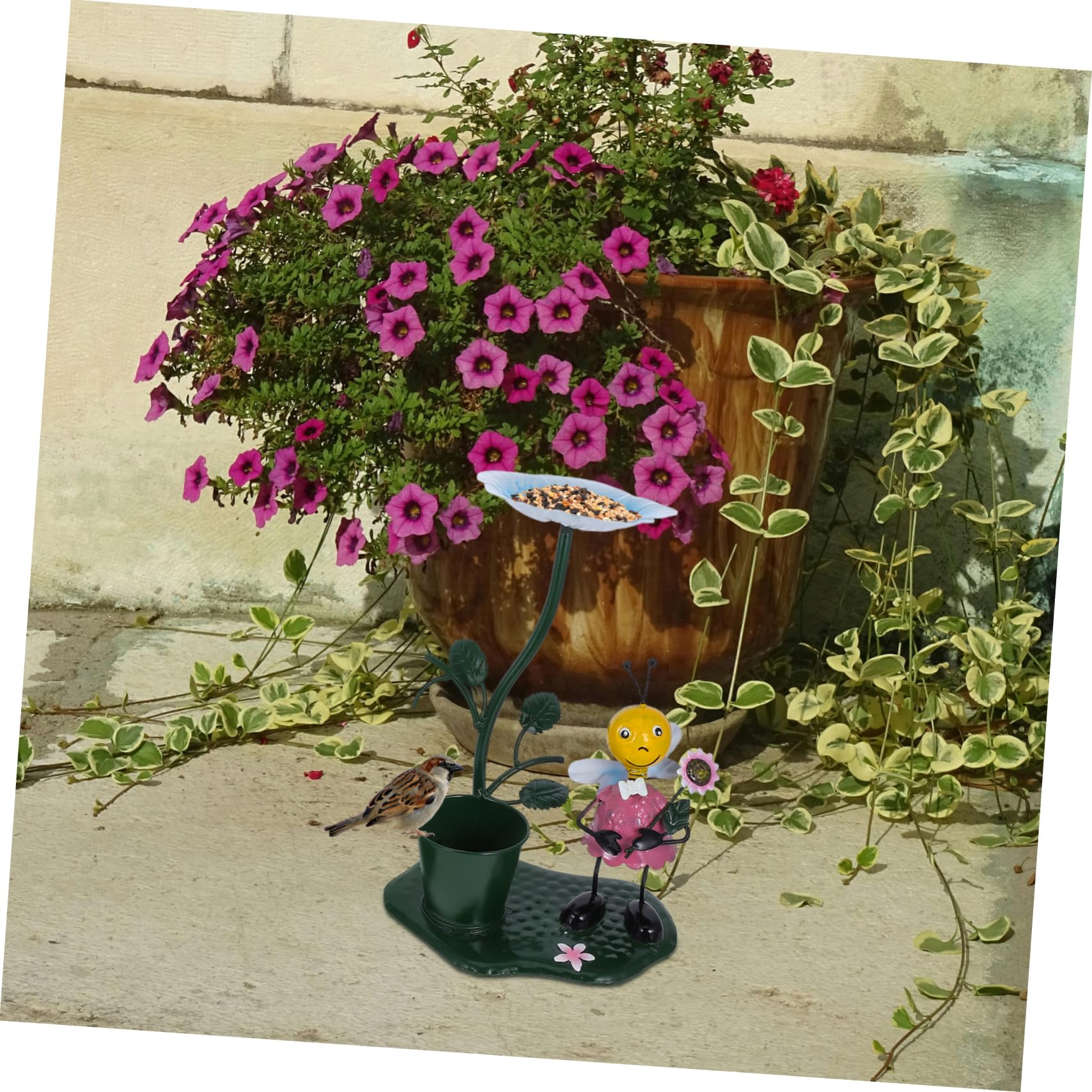 Sosoport Mangiatoia Per Uccelli Da Giardino Confezione Da 2 Statue Decorative Per Esterni Ornamento Per Uccelli Quaglie Piccioni Pappagalli