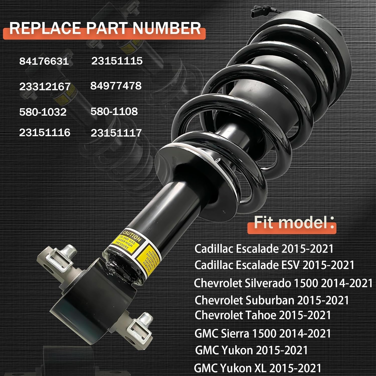 Front Shock Absorber Strut Assembly 84176631 580-1108 84977478 Gm Magnetic Suspension Compatible With 2015-2021 Escalade Chevy Tahoe Suburban Silverado GMC Sierra 1500 Yukon (XL) (2-Piece Set)