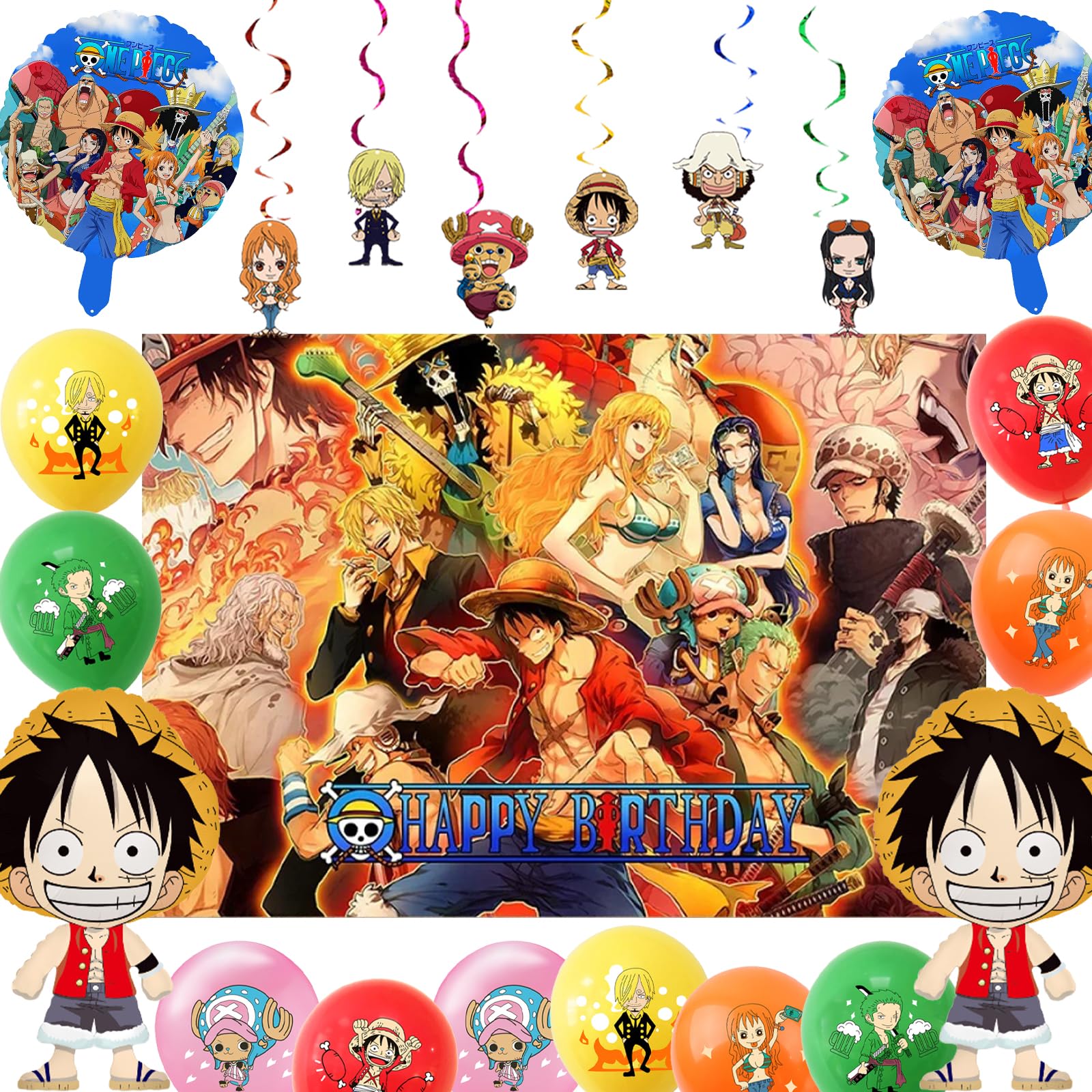 Amazon.co.jp: FCXZI 海賊王 誕生日飾り 風船バルーン