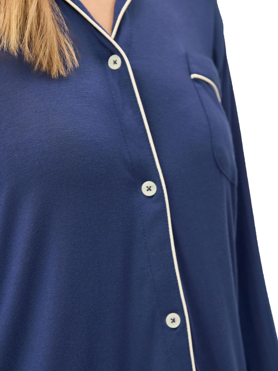 Papinelle Women’s Kate Modal Full Length PJ Set - TENCEL™ Modal by Lenzing™, Soft Breathable Button-Up Top & Drawstring Pants - Image 2