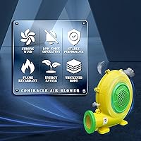 Vista 4 de CoMiracle - Sopladores de aire inflables, 950 W, 1.25 HP, castillo inflable para exteriores, soplador de toboganes