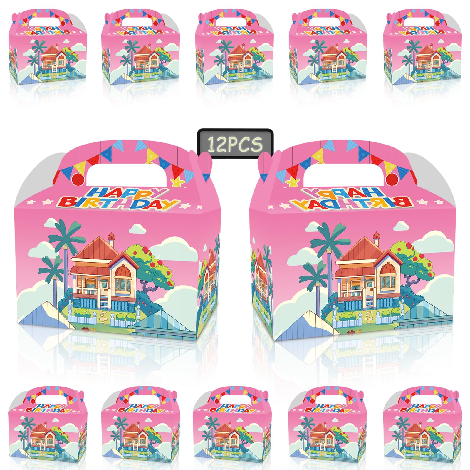 YOOUUQIAN Cartoon Blue Dog Party Supplies – 12-Pack Candy Boxes For Kids Birthday Decorations