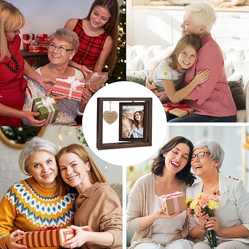 Miniatura 7 de Regalos para nana de nieta nieto marco de fotos de doble cara con colgante de corazón regalos de cumpleaños para nana regalos del día de San