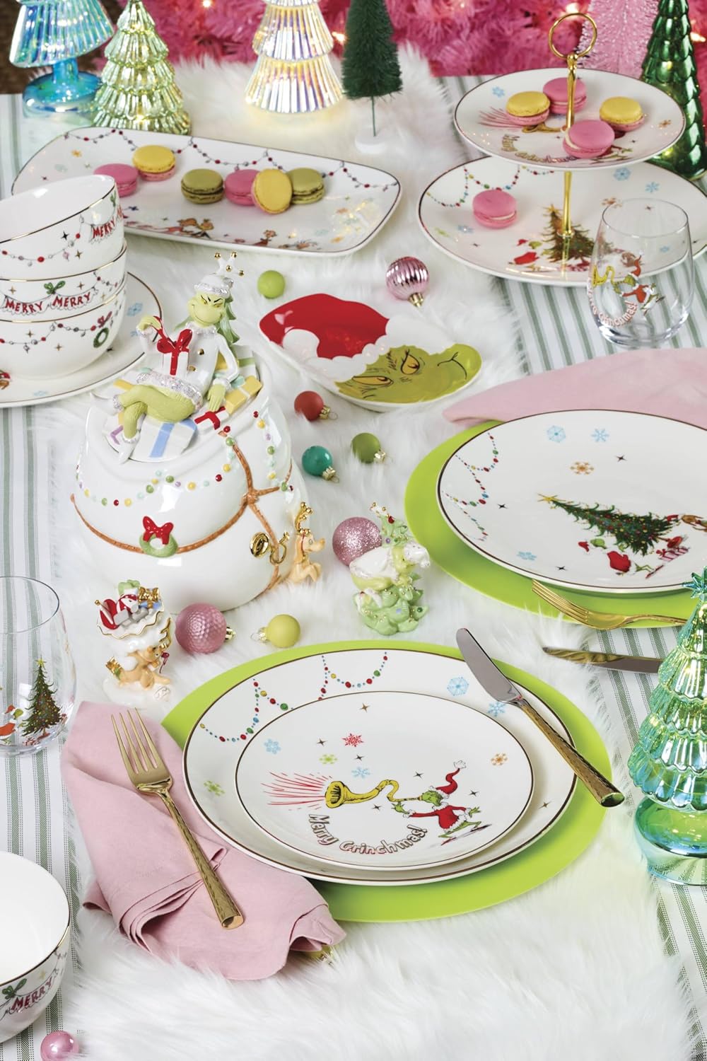 Lenox 894169 Merry Grinchmas Cookie Jar, Christmas & Holiday Hosting