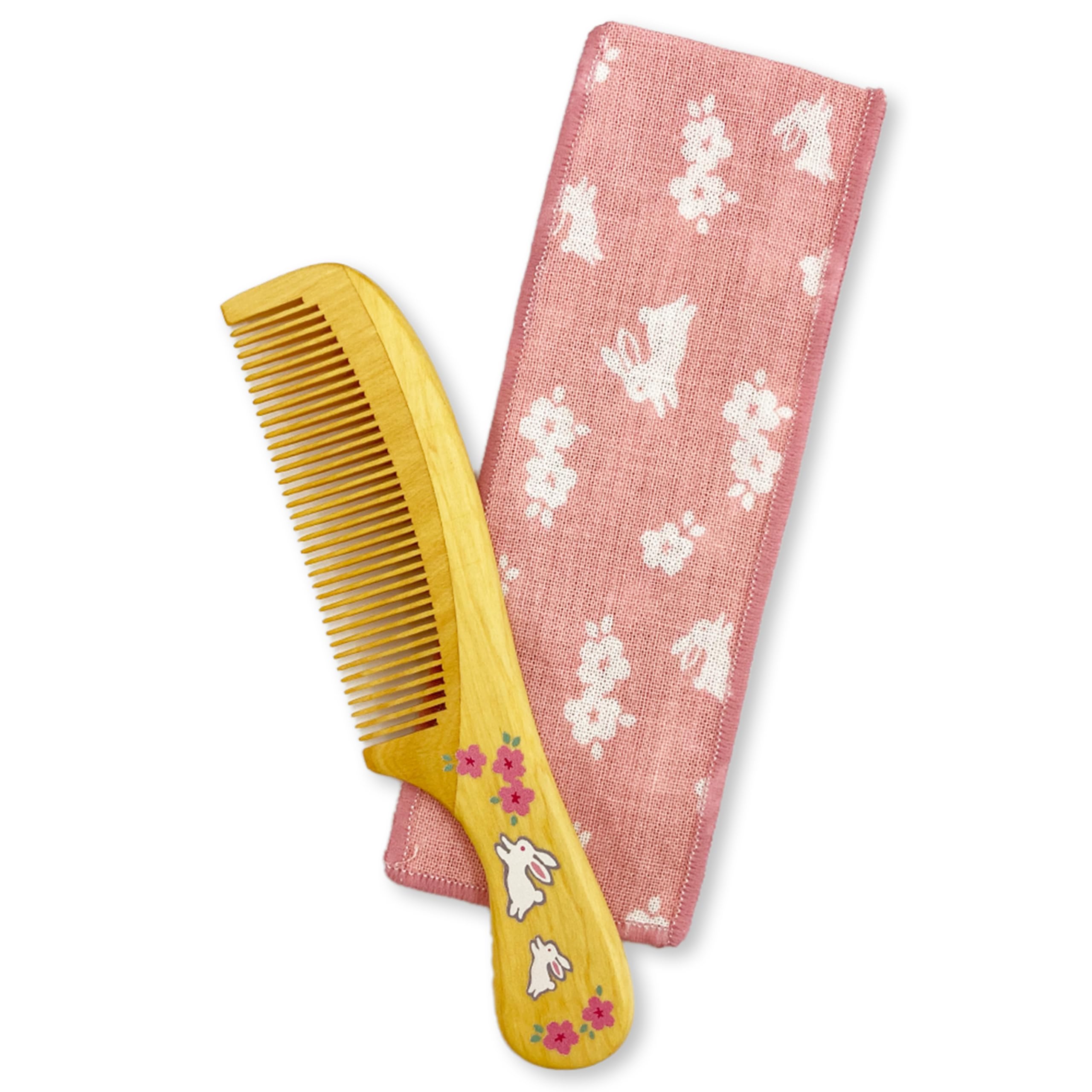 Styleneo Satsuma Tsuge Comb Made in Japan Camellia Oil Infused 6.1in Pink