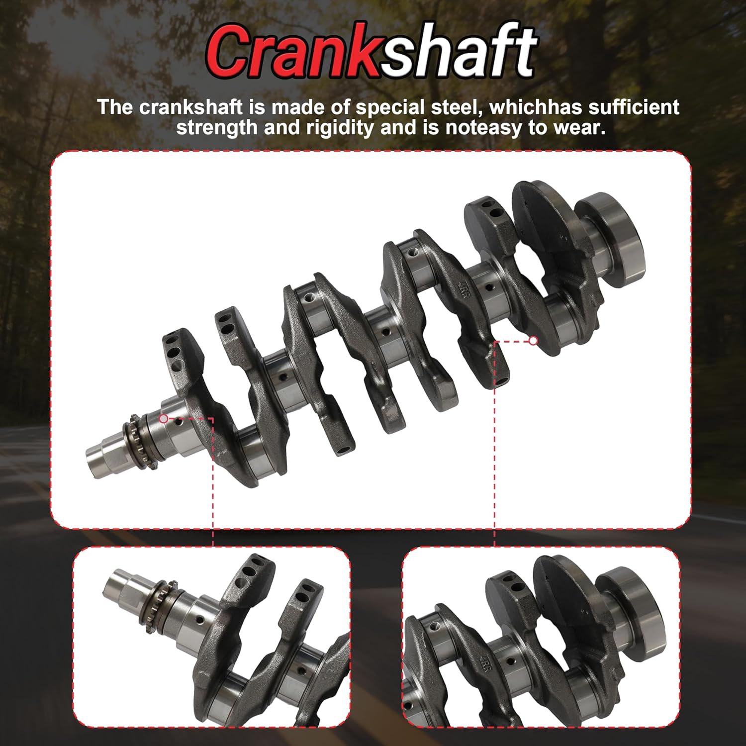 G4FJ 1.6 Crankshaft with Connecting Rods & Bearing Set Fit For Hyundai Elantra Tucson Sonata Kona Veloster Kia Sportage Optima Soul 1.6L 2012-2021 Replace#231102B710