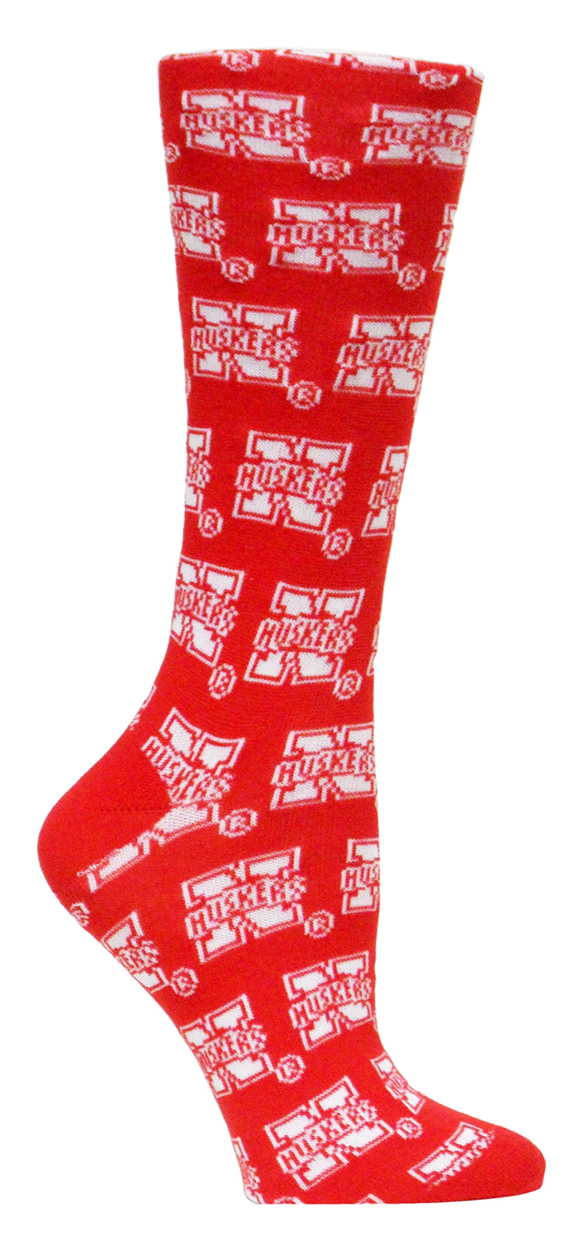 Donegal Bay NCAA Nebraska Cornhuskers Dress Socks, Red, One Size